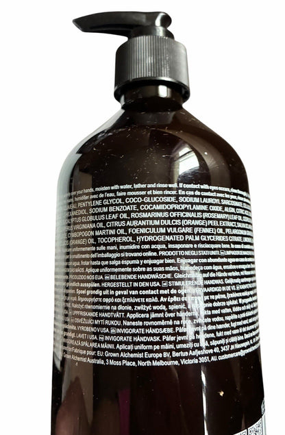 Grown Alchemist Invigorate Hand Wash 500ml Sweet Orange Cedarwood Sage - NEW!