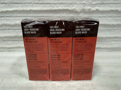 3 Pack Just For Men Control GX Beard Wash 4 oz, Gray Reducing Shampoo - NEW!