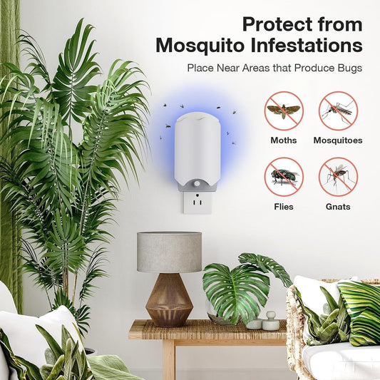 Indoor Fly Trap - 2 Plug-in Catchers with 6 Glue Card Refills, Fruit Fly Control - NEW!