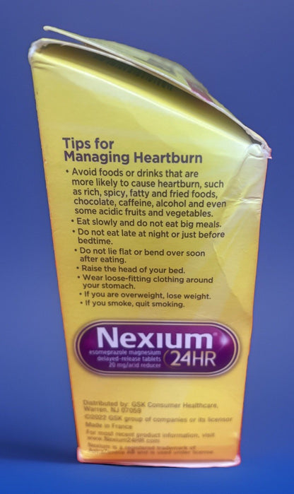 Nexium 24hr Acid Reducer Heartburn Relief 20mg 42 Tablets, Exp 02/29