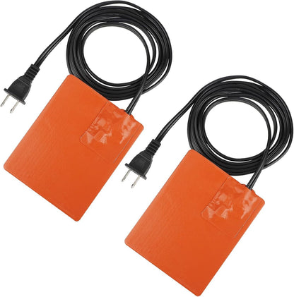 2 Pack 150W Silicone Engine Oil Pan Heater Pads 4x5 Inch 120V Adhesive - NEW!