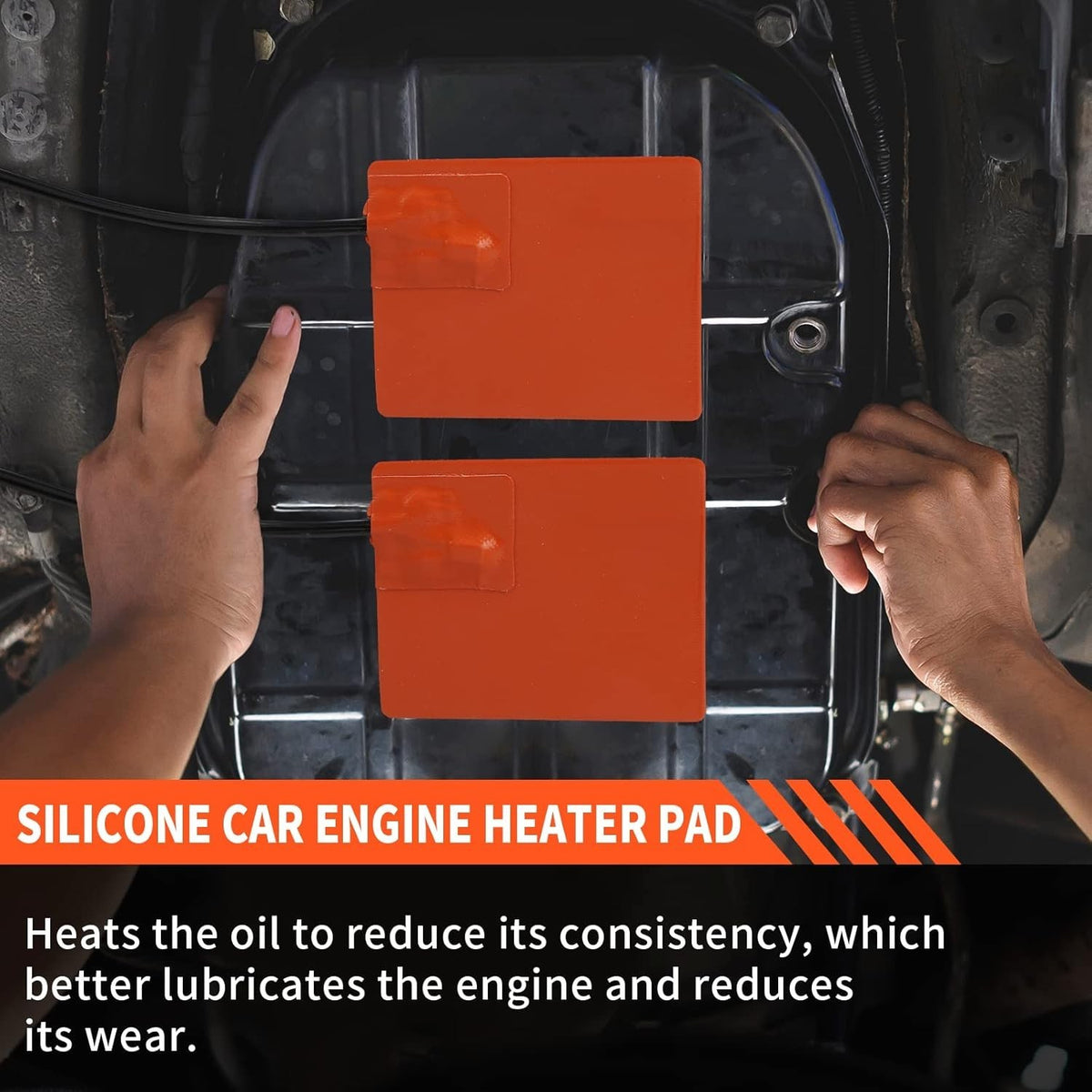2 Pack 150W Silicone Engine Oil Pan Heater Pads 4x5 Inch 120V Adhesive - NEW!