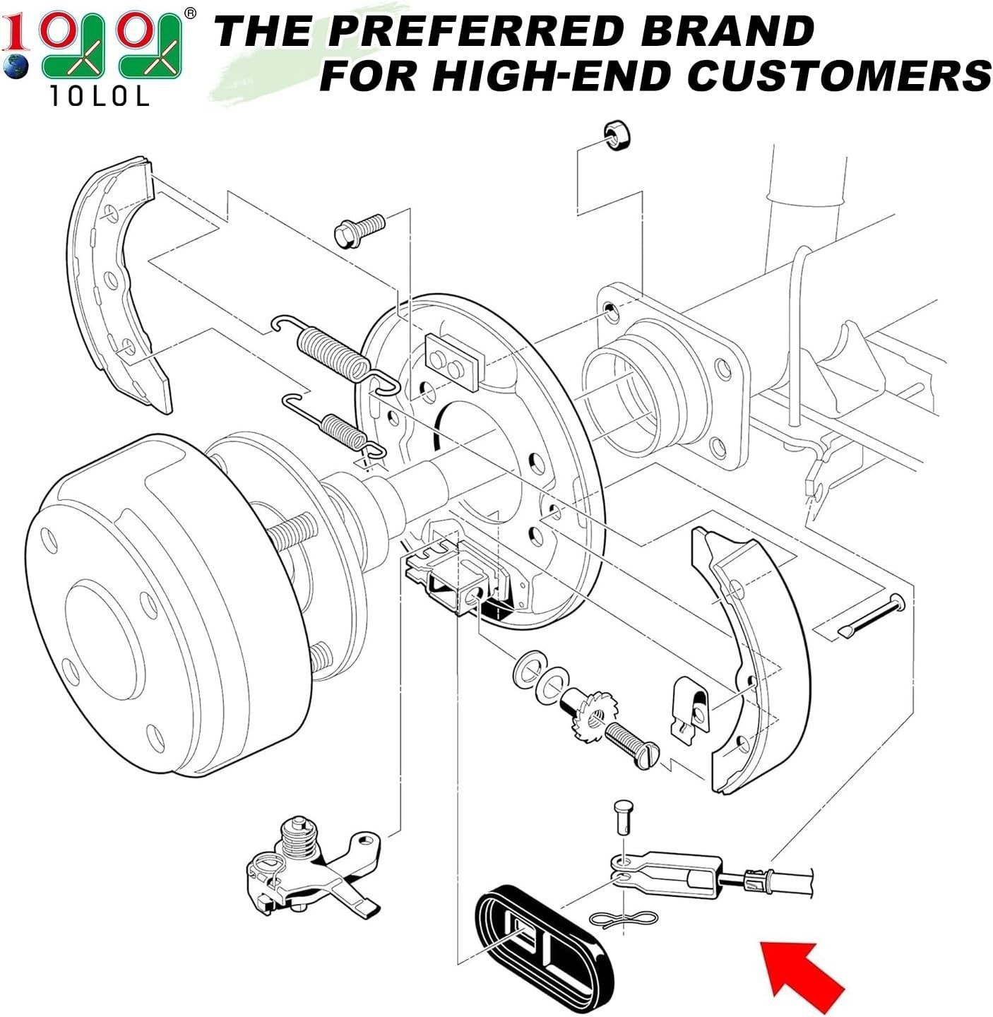 Golf Cart Brake Cable Set for Club Car Precedent & Tempo 2004+ OEM Replacement - NEW!
