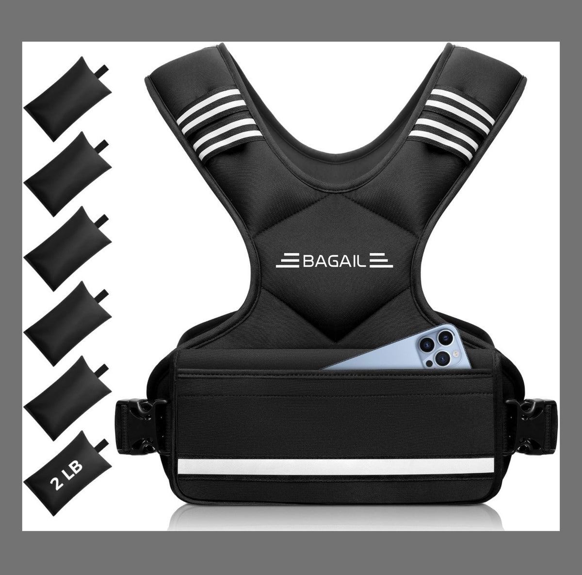 BAGAIL Adjustable Weighted Vest 20-32 lb, Comfortable X-Shape for Training - NEW!