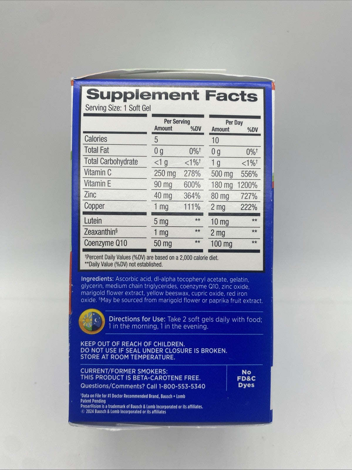 PreserVision AREDS 2 CoQ10 Vitamins 100 Softgels for Heart and Vision Health - exp04/27