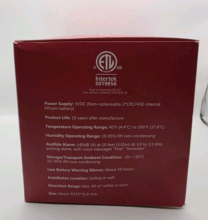 Innolink IL86SMR10 Photoelectric Smoke Alarm 4-Pack, 10-Year Battery Life - NEW!