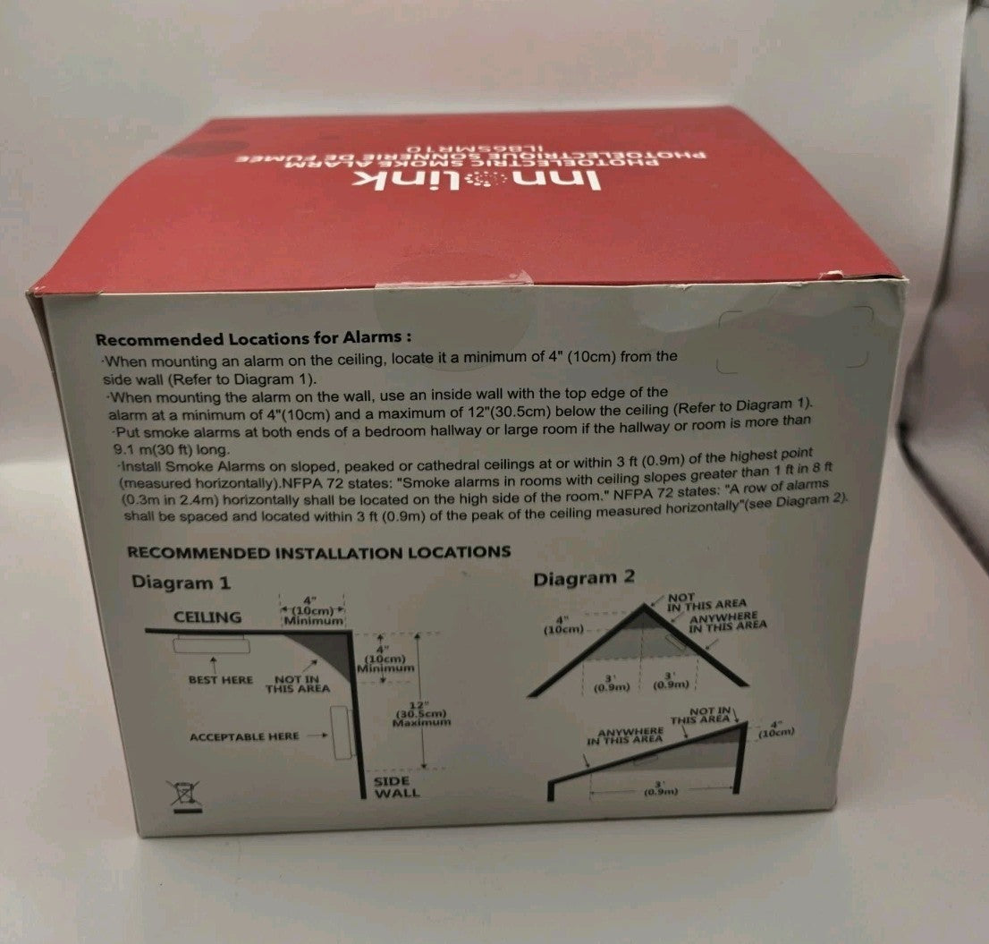 Innolink IL86SMR10 Photoelectric Smoke Alarm 4-Pack, 10-Year Battery Life - NEW!