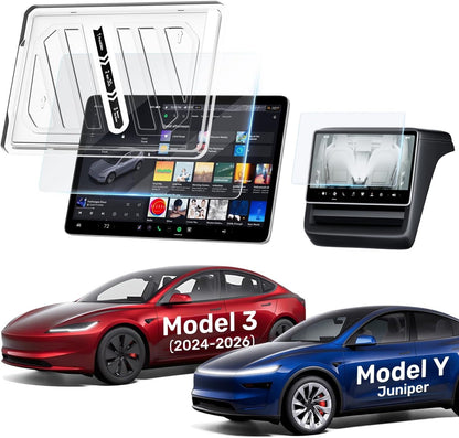 Zanch Tesla Model Y Juniper & Model 3 (2024-2026) 9H Screen Protector Set - NEW!