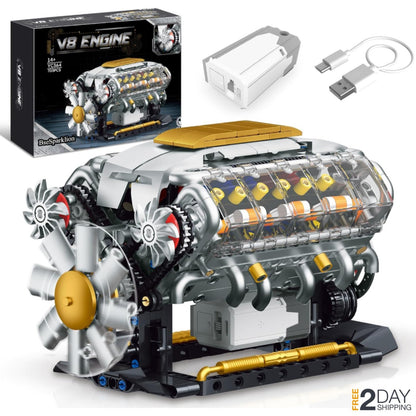 DIY CREATIVE V8 Engine Model Kit 437 Pcs- NEW!