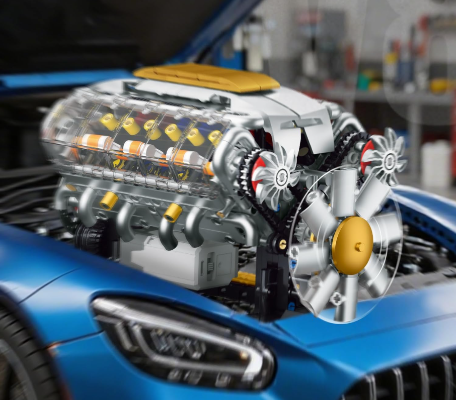 DIY CREATIVE V8 Engine Model Kit 437 Pcs- NEW!