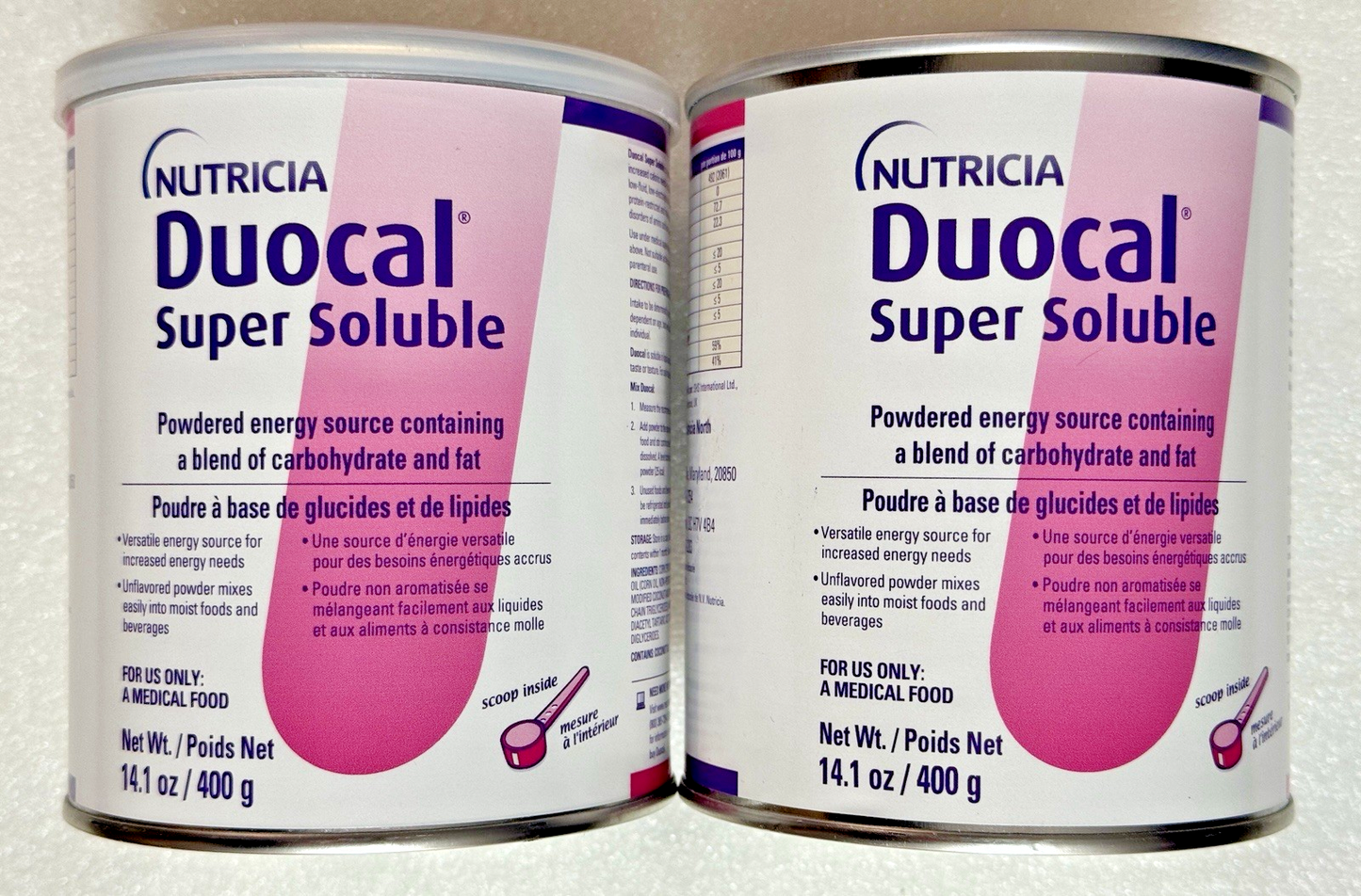 NUTRICIA Duocal Super Soluble Powdered Energy - 2 Cans 14.1 Oz, Exp 2028 - NEW!