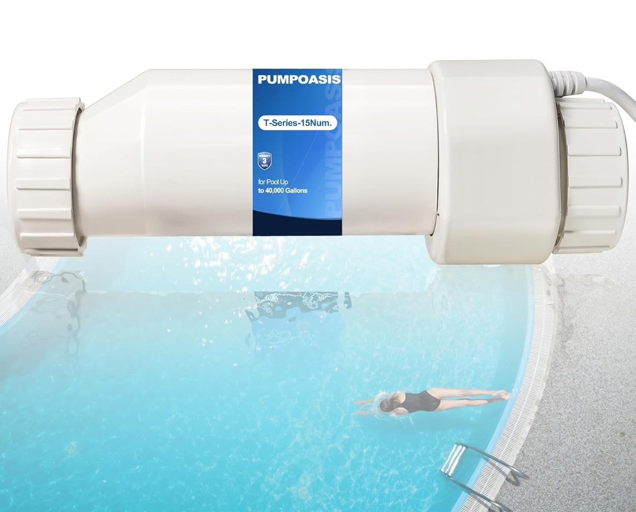 PUMPOASIS T-Series Salt Cell Chlorinator for Hayward T-CELL-15, 40K Gallon, New!
