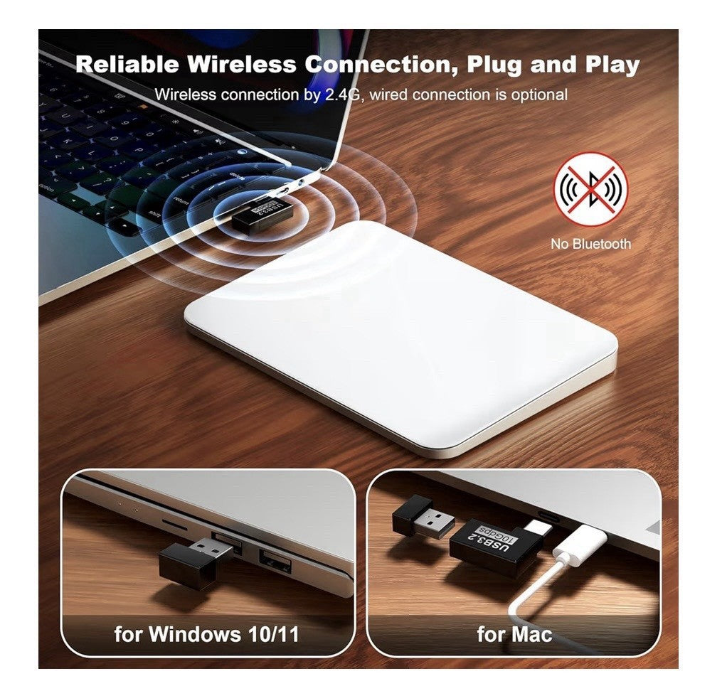Wireless Trackpad for Mac & Windows - Multi-Touch, Ergonomic, USB Receiver - NEW!