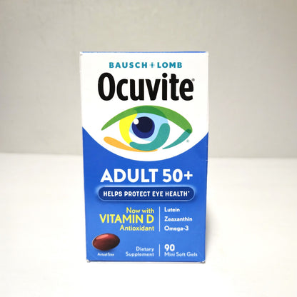 Bausch + Lomb Ocuvite Adult 50+ Eye Vitamins Lutein 90 Softgels, Exp 05/27