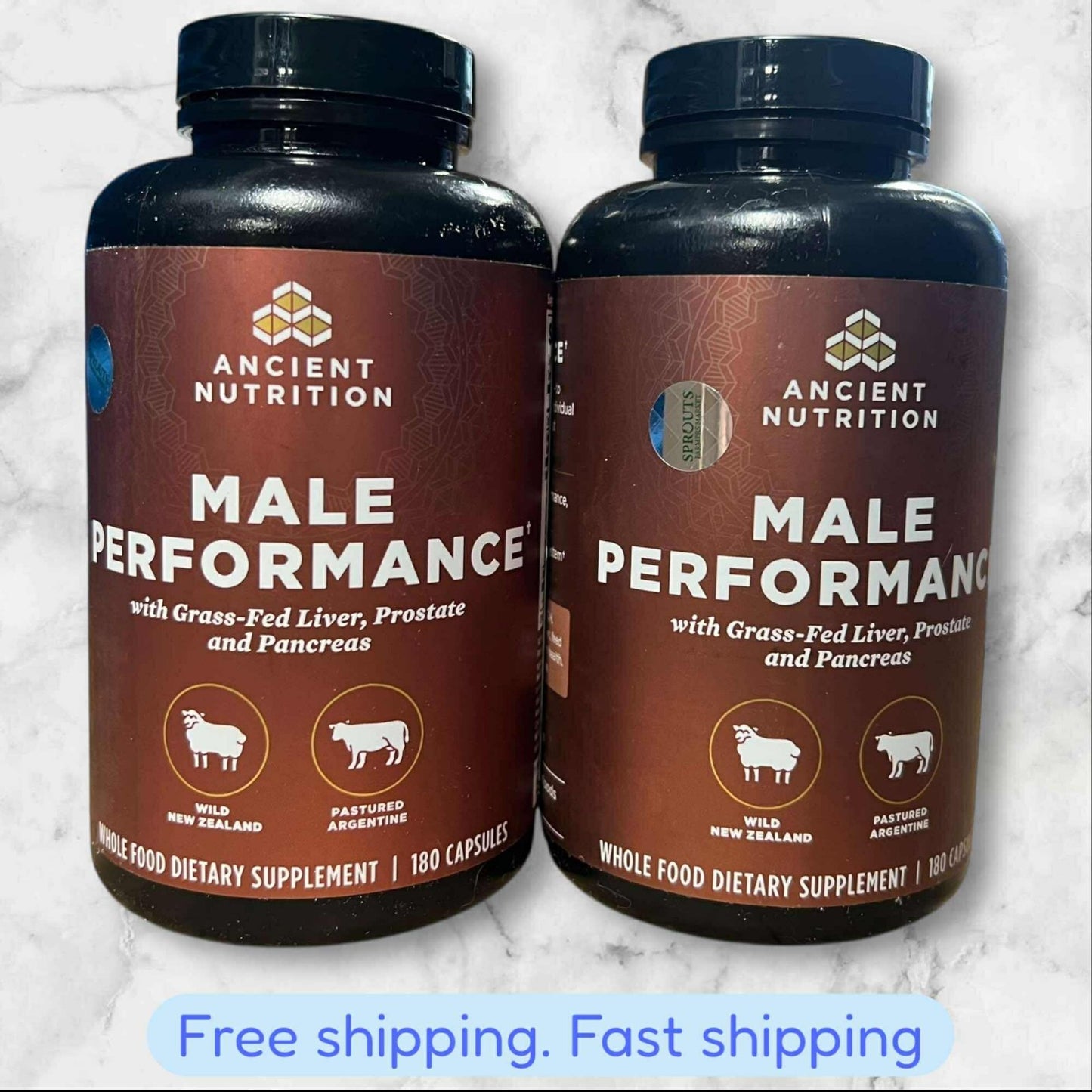 Ancient Nutrition Male Performance Supplements, Grass-Fed, 360 Capsules, NEW!