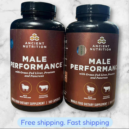 Ancient Nutrition Male Performance Supplements, Grass-Fed, 360 Capsules, NEW!