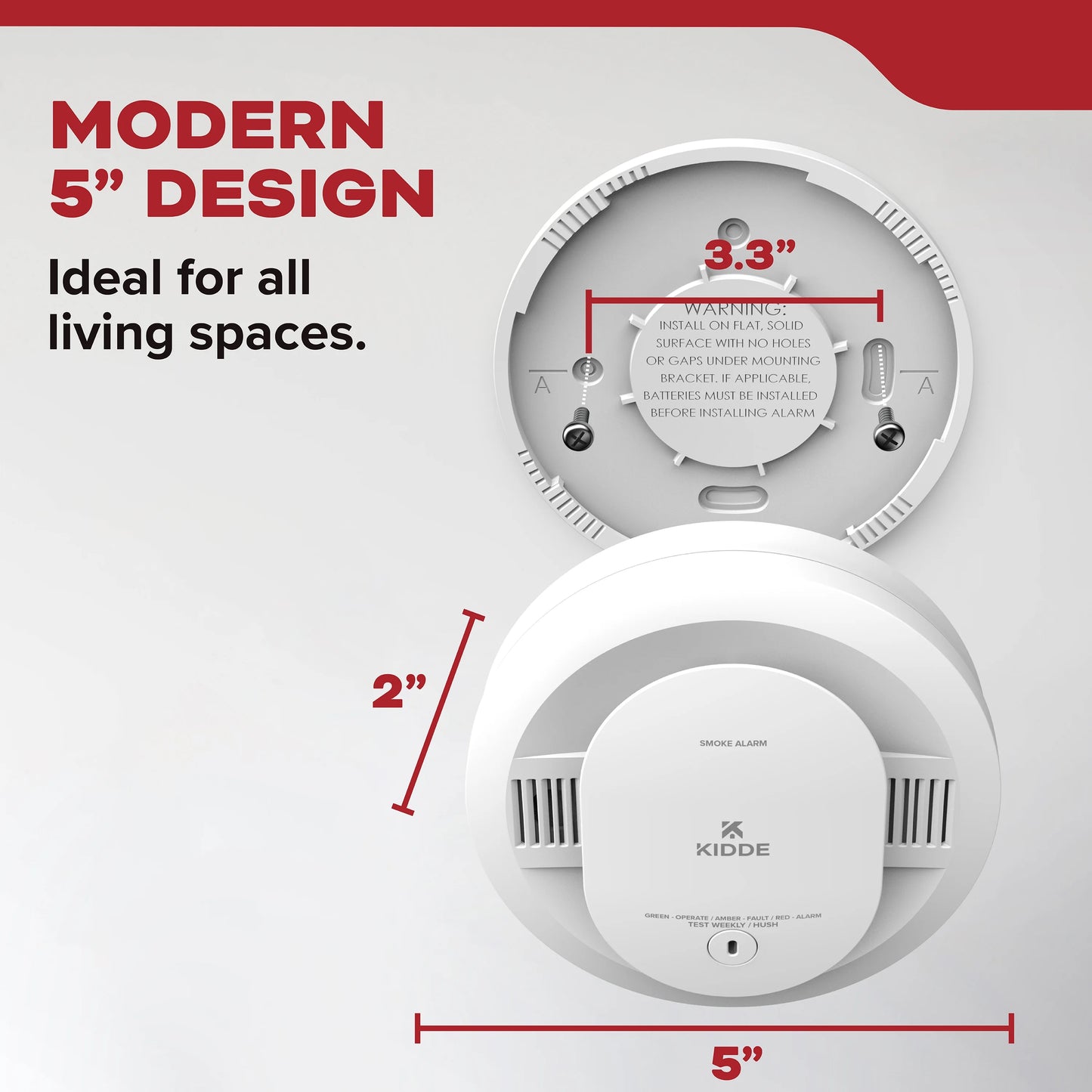 Kidde 20SDR Photoelectric Smoke Detector Alarm, 5-Inch, Battery Operated - New!