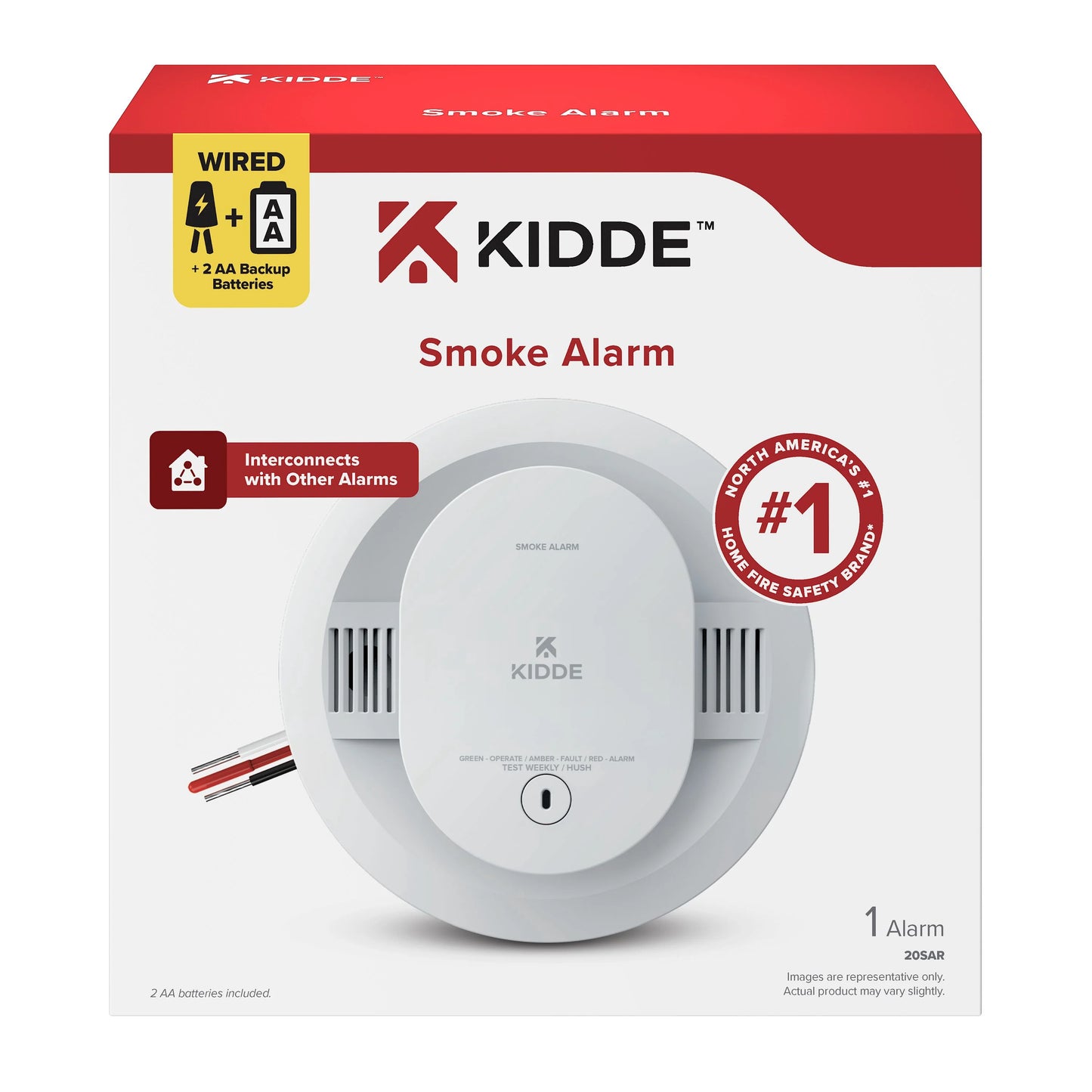 Kidde 20SAR Hardwired Photoelectric Smoke Detector with AA Backup, New!