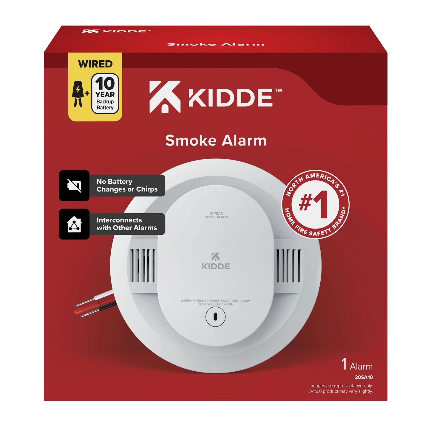Kidde 20SA10 Hardwired Smoke Detector Alarm, 10-Year Battery Backup, New (OB)