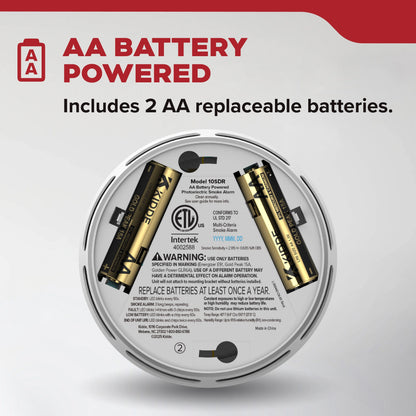 Kidde 3 Pack, AA Battery-Operated Photoelectric Smoke Detector Alarm, New!