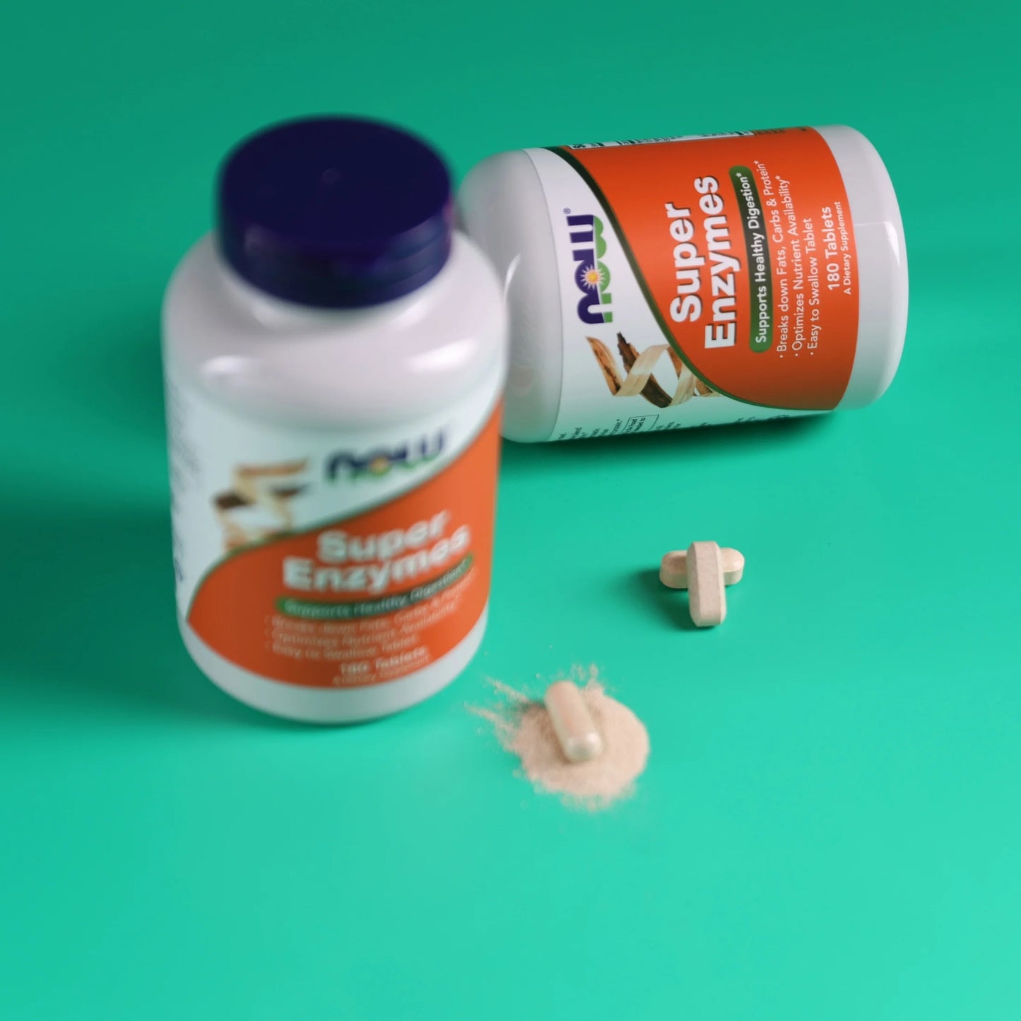 NOW Supplements Super Enzymes w/ Bromelain, Ox Bile, 180 tablets, Exp. 12/26