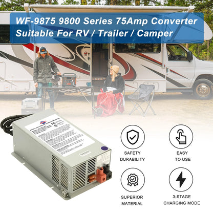 WF-9875-AD Model, 75 Amp DC Output Converter Charger for RV Deck Mount, New!