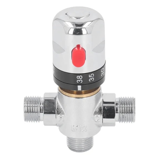 Riousery Thermostatic Mixing Valve G1/2 Inch Brass Hot Cold Water Control - NEW!