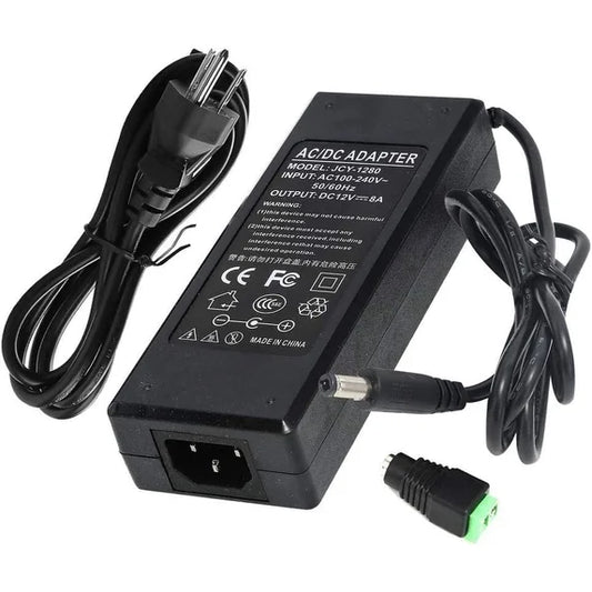 12V 8A 96W AC to DC Power Supply Adapter Charger for Water Pump CCTV Computer - NEW!