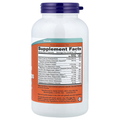 NOW Foods Full Spectrum Minerals, 240 Capsules - Calcium & Magnesium Blend- exp.11/29