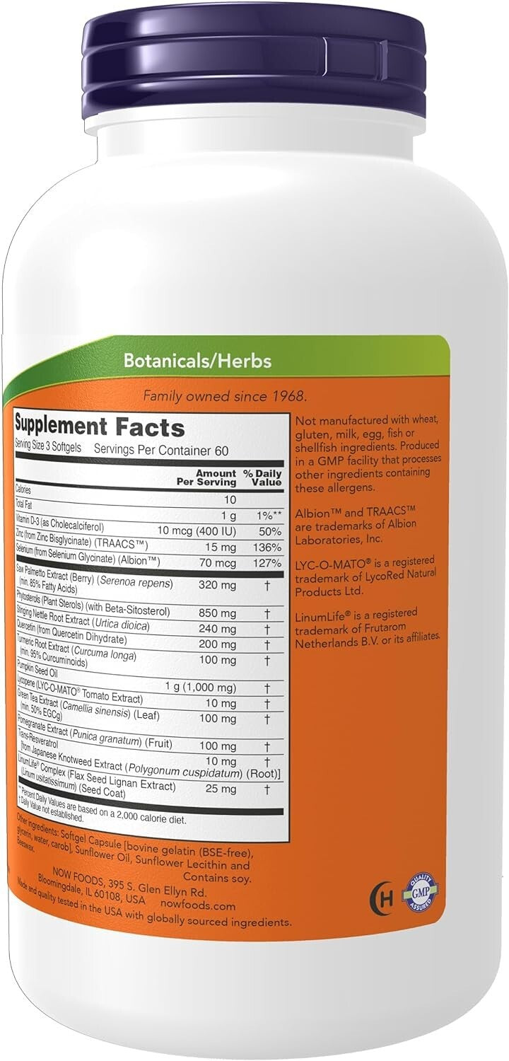 NOW Foods Clinical Strength Prostate Health Softgels, 180 Softgels, Exp. 1/28