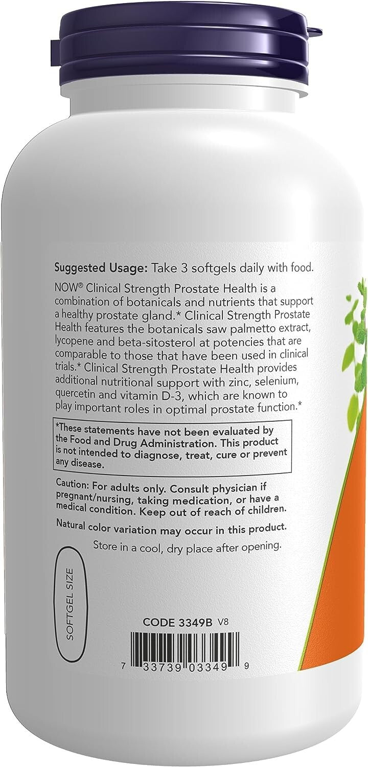 NOW Foods Clinical Strength Prostate Health Softgels, 180 Softgels, Exp. 1/28