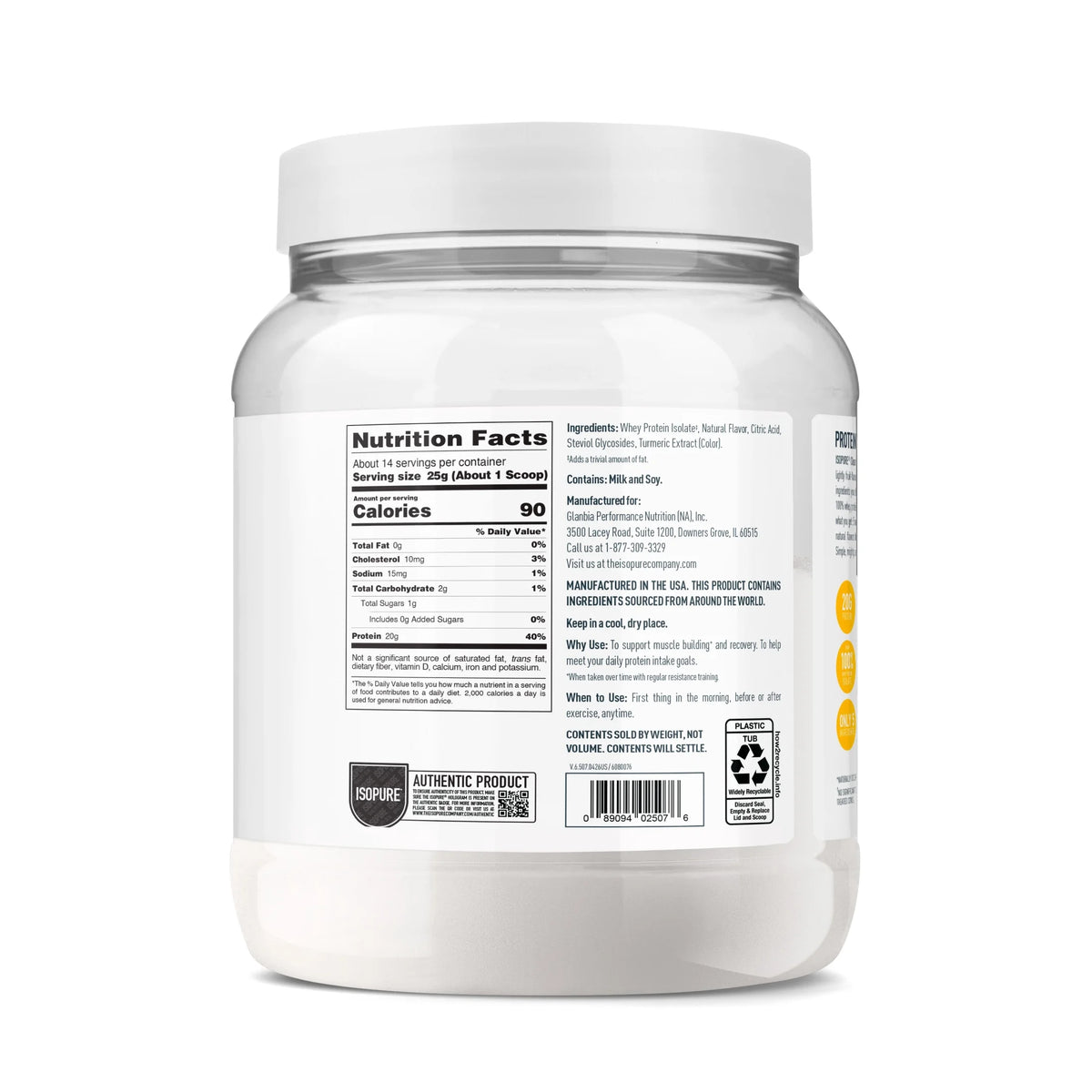Isopure Clear Low Carb Whey Protein Isolate, Pineapple/Orang/Banana, 14.1 oz - exp0427