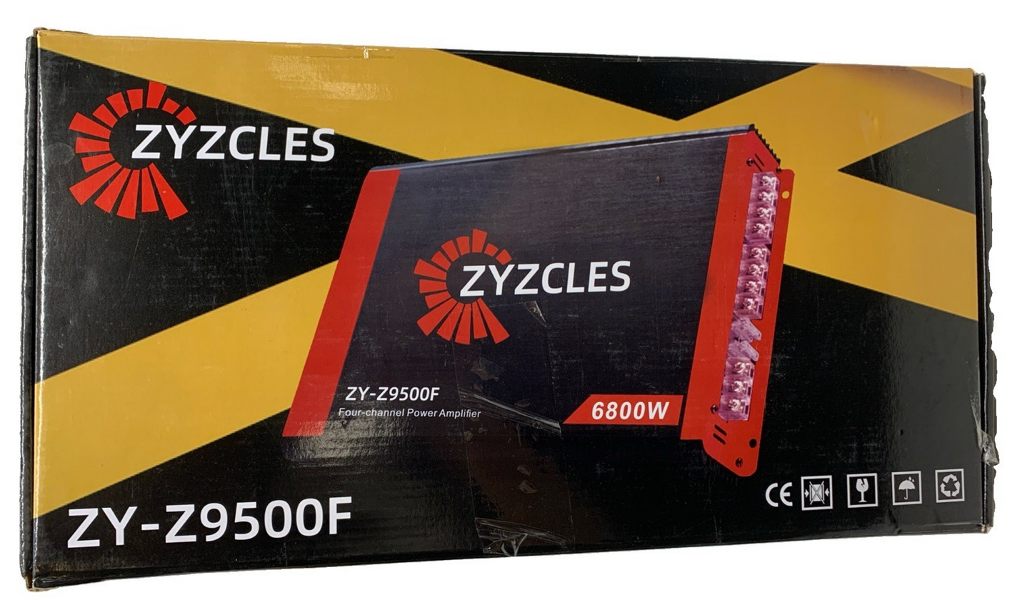 ZYZCLES ZY-Z9500F 6800W High Power 4 Channel Car Amplifier -No Cords- NEW!