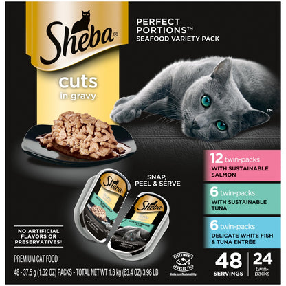 Sheba Perfect Portions Cuts Gravy  Cat Food Variety 24 Twin Packs - EXPIRES 05/2026!