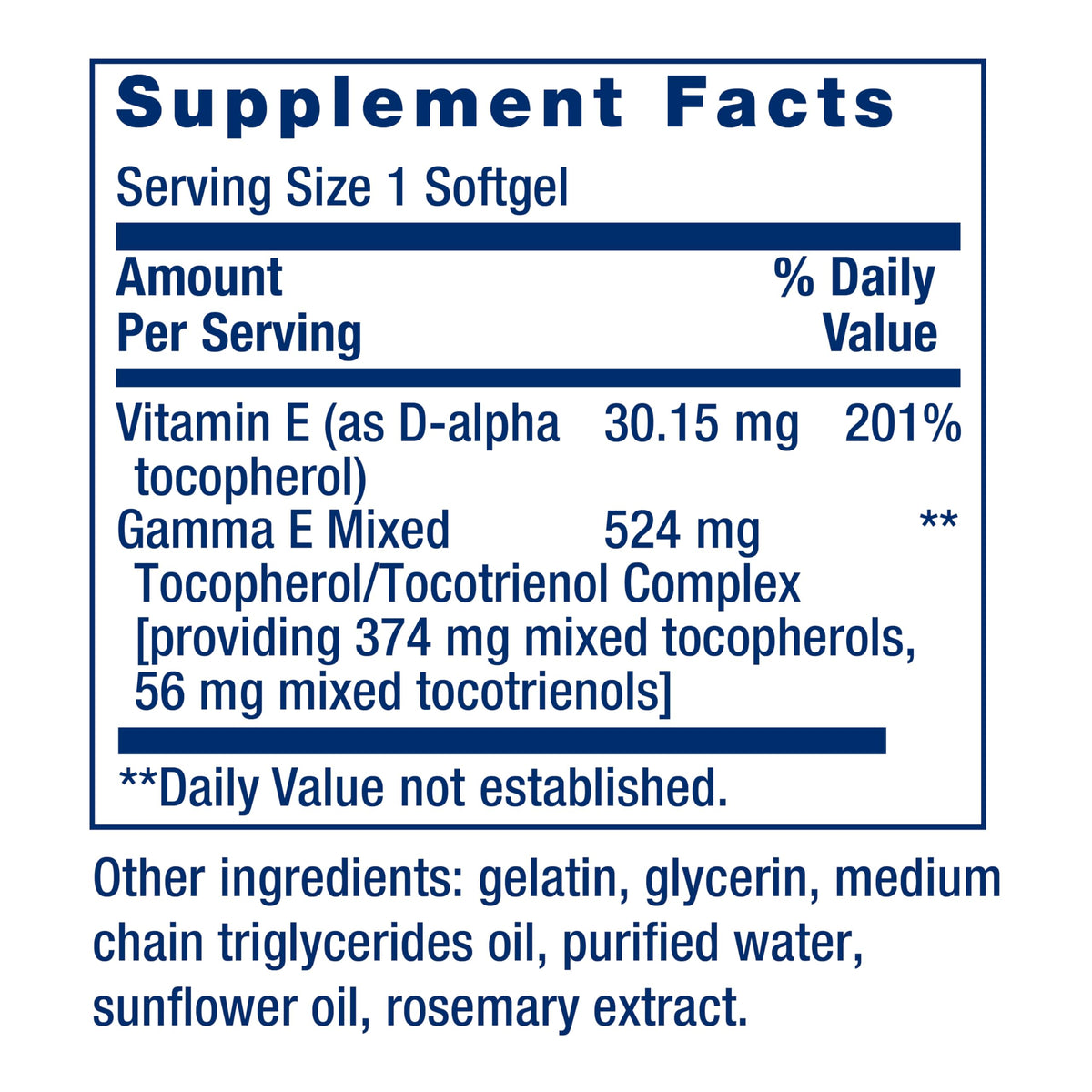Life Extension Gamma E Vitamin E Mixed Tocopherols 60 Softgels Antioxidant-exp04/28