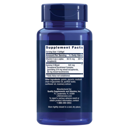 Life Extension Gamma E Vitamin E Mixed Tocopherols 60 Softgels Antioxidant-exp04/28