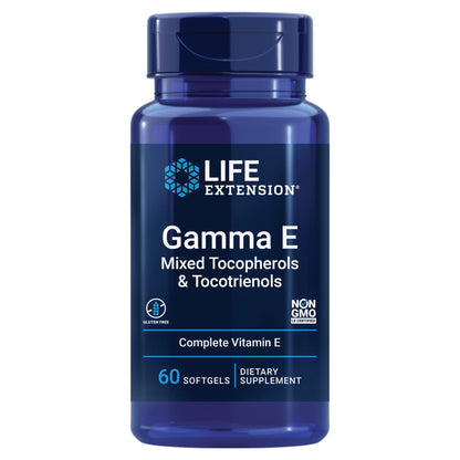 Life Extension Gamma E Vitamin E Mixed Tocopherols 60 Softgels Antioxidant-exp04/28