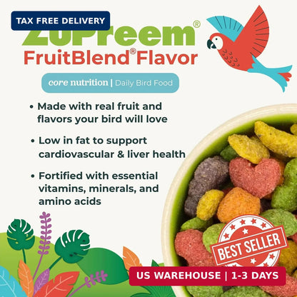 FruitBlend Bird Pellets for Parrots, Conures & Caiques - 3.5 lbs Nutrition - NEW!