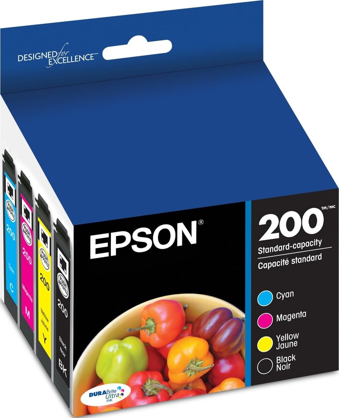 Epson 200 Genuine Ink Cartridge Combo Pack Black Color T200120-BCS 4-Pack - NEW!