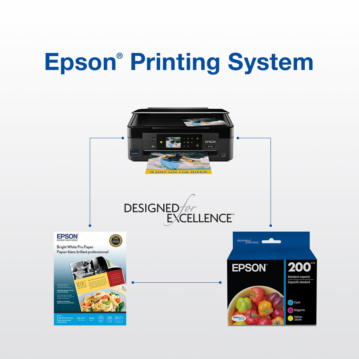 Epson 200 Genuine Ink Cartridge Combo Pack Black Color T200120-BCS 4-Pack - NEW!