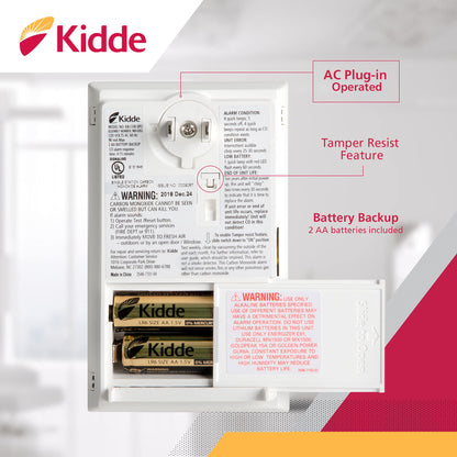 Kidde FIREX Carbon Monoxide Alarm Plug-In Detector 2 Pack KN-COB-DP2 - NEW!