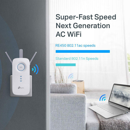 TP-Link AC1750 WiFi Extender RE450, Dual Band Up to 1750Mbps - NEW!