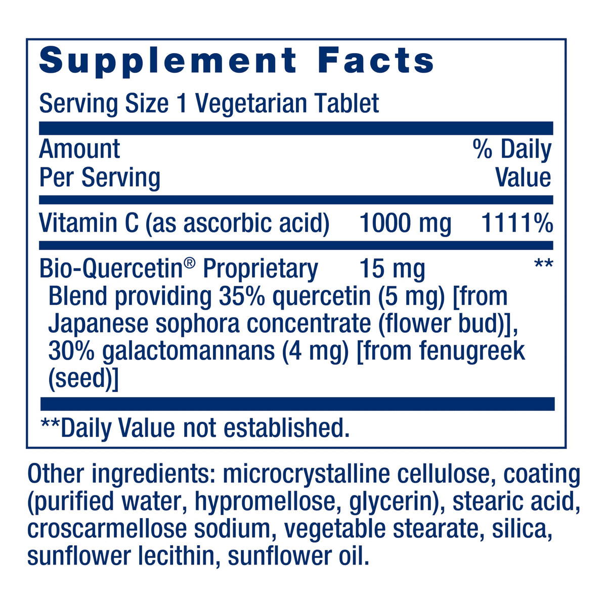 Life Extension Vitamin C , Bio-Quercetin 250 Tabs, Immune Support Supplement - exp02/28