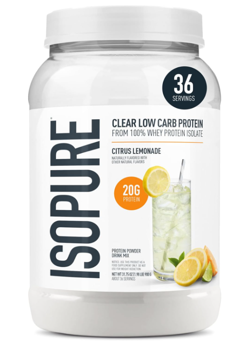 Isopure Clear Whey Isolate Protein Citrus Lemonade 36 Serv Gluten Free - exp.07/27