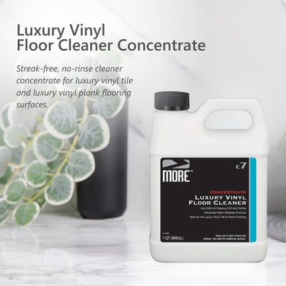 MORE Luxury Vinyl Floor Cleaner 32oz - Water-Based, Unscented, Streak Free - New!