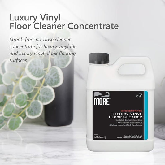 MORE Luxury Vinyl Floor Cleaner 32oz - Water-Based, Unscented, Streak Free - New!