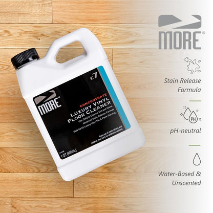 MORE Luxury Vinyl Floor Cleaner 32oz - Water-Based, Unscented, Streak Free - New!