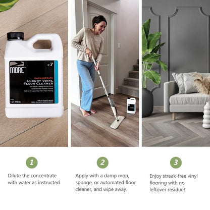 MORE Luxury Vinyl Floor Cleaner 32oz - Water-Based, Unscented, Streak Free - New!