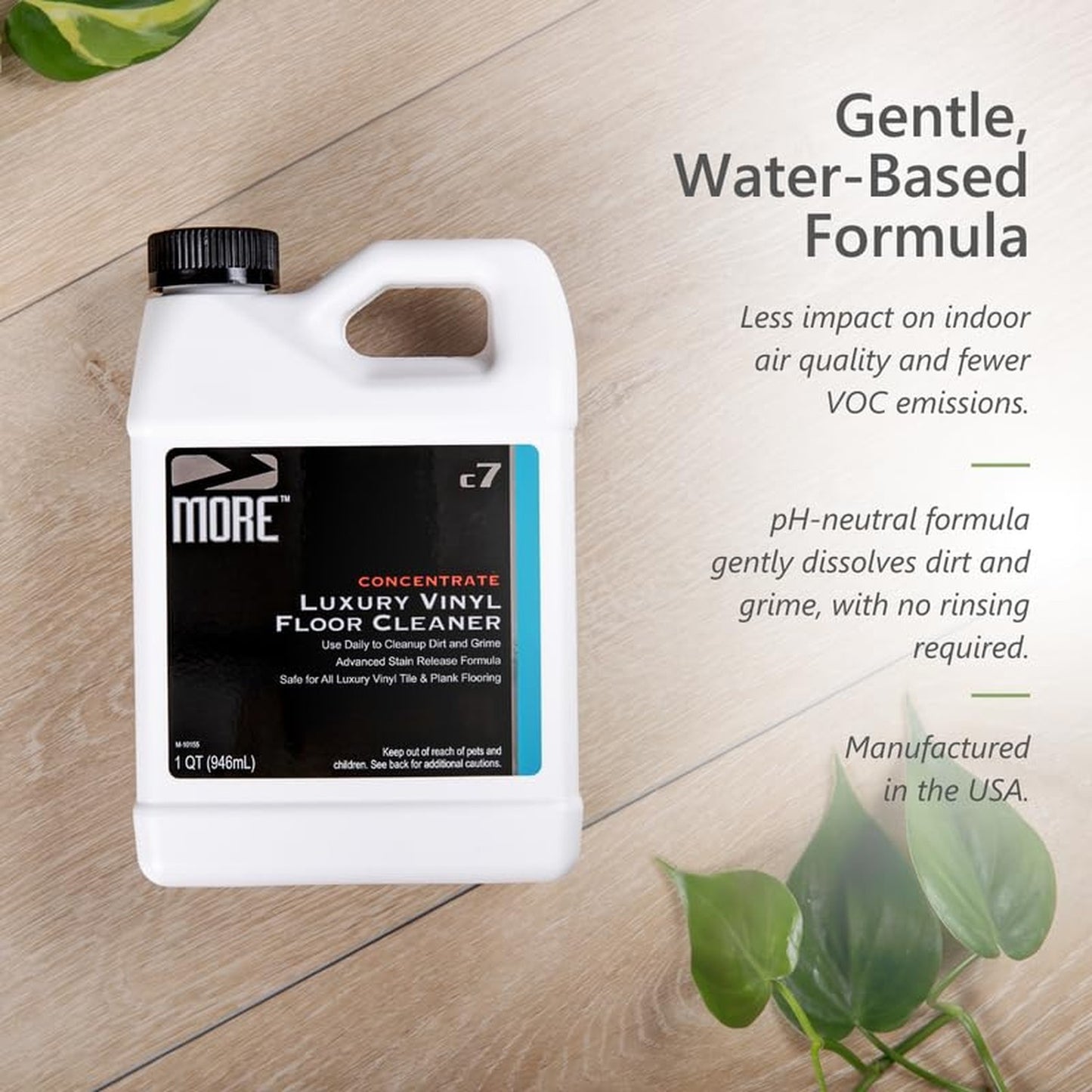 MORE Luxury Vinyl Floor Cleaner 32oz - Water-Based, Unscented, Streak Free - New!