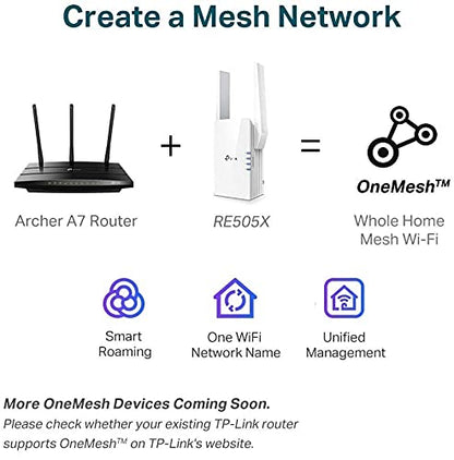 TP-Link AX1500 WiFi 6 Extender, Dual Band 1500Mbps, Easy Set-Up, OneMesh Compatible - NEW!